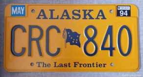 Coches y motocicletas: Matricula coche original de Alaska. Estados Unidos. USA. Buen estado.